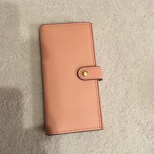 Coach slim trifold glovetanned wallet Peony color